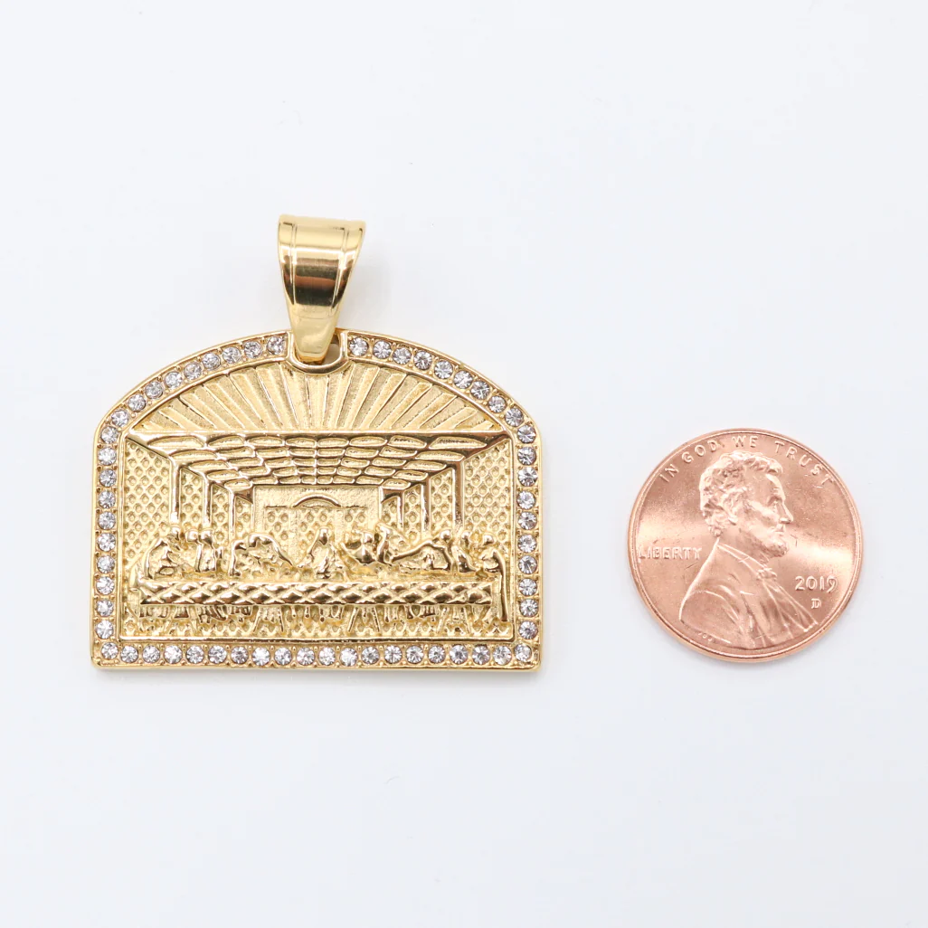 Small Last Supper Pendant - Gold - Image 3