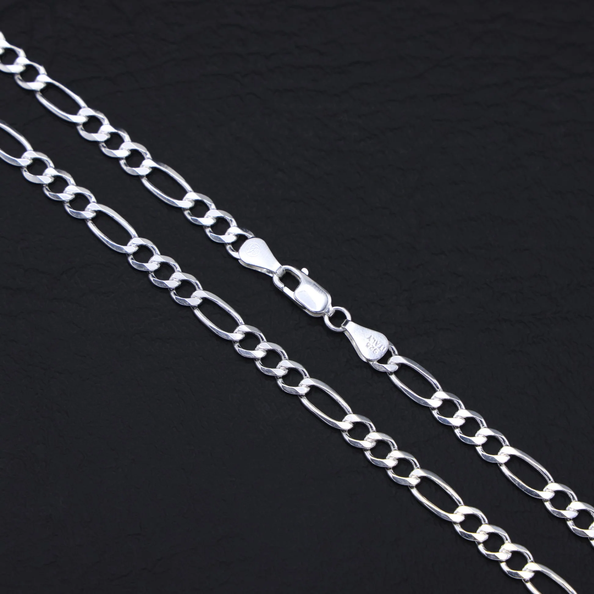 5mm Figaro Necklace - 925 Silver - Image 5