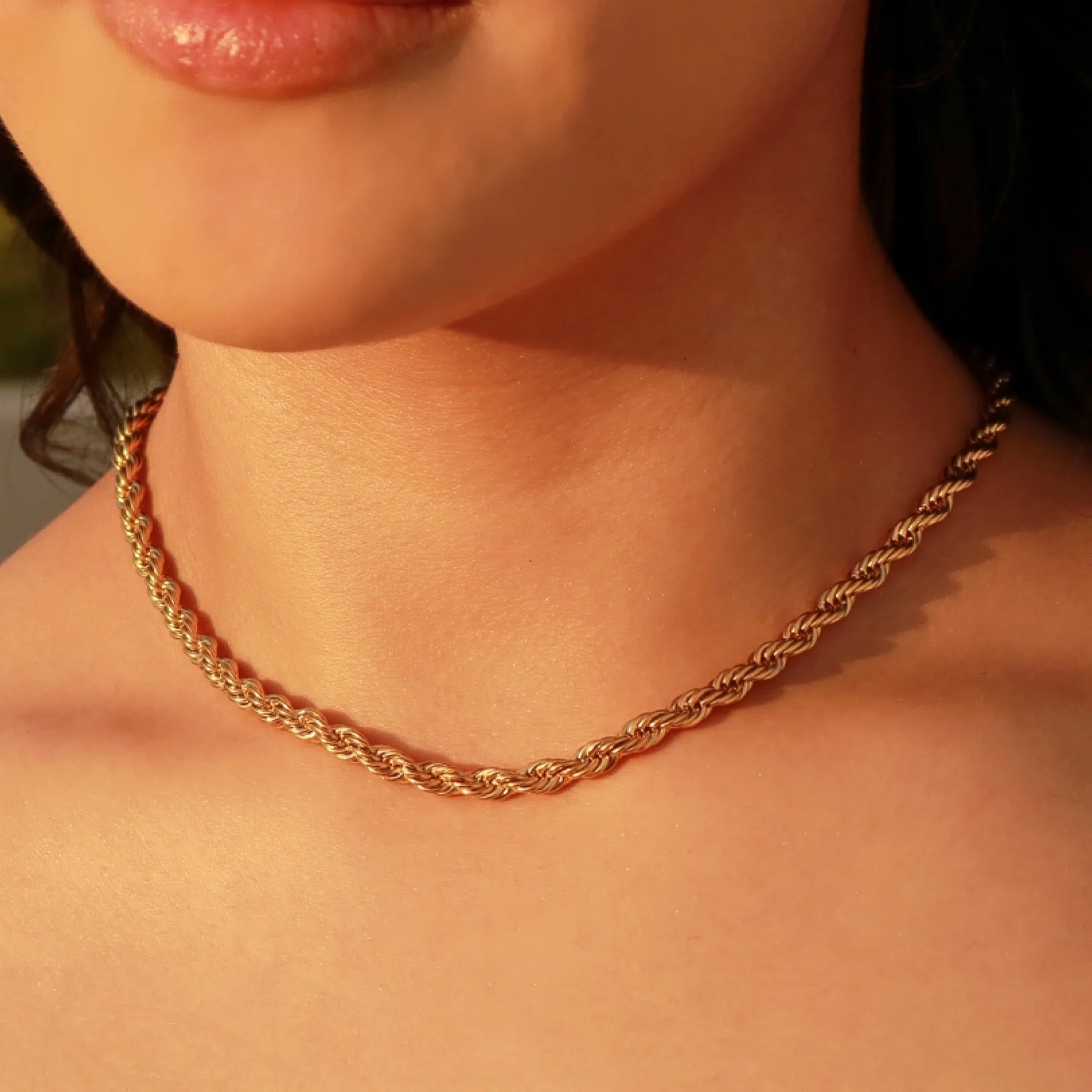 5mm Rope Necklace - Gold - Image 2