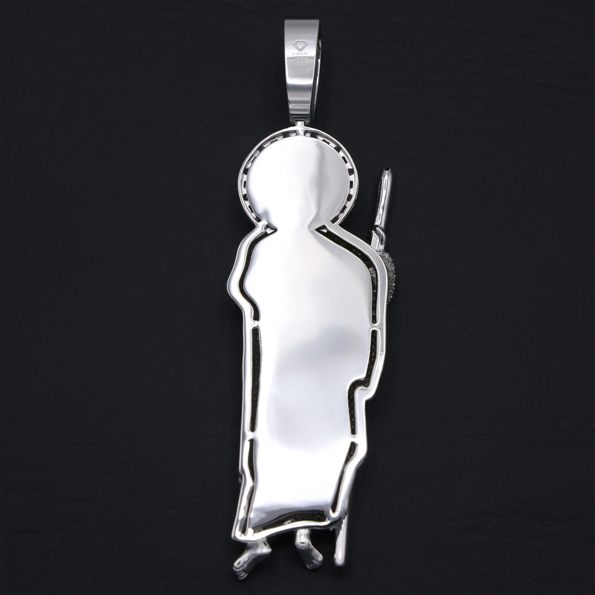 XL Fully Iced Moissanite San Judas Pendant - 925 Silver - Image 3